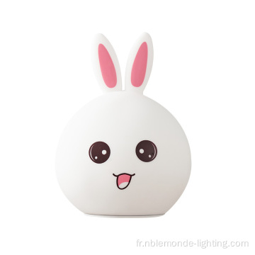 Capteur de touche de lampe à LED de lapin en silicone doux en silicone